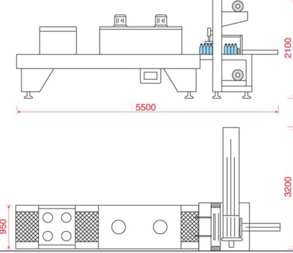 Daralan PE Film ile İçecek Otomatik Şişe Paketleme Makinesi 10 - 15pcs / dak